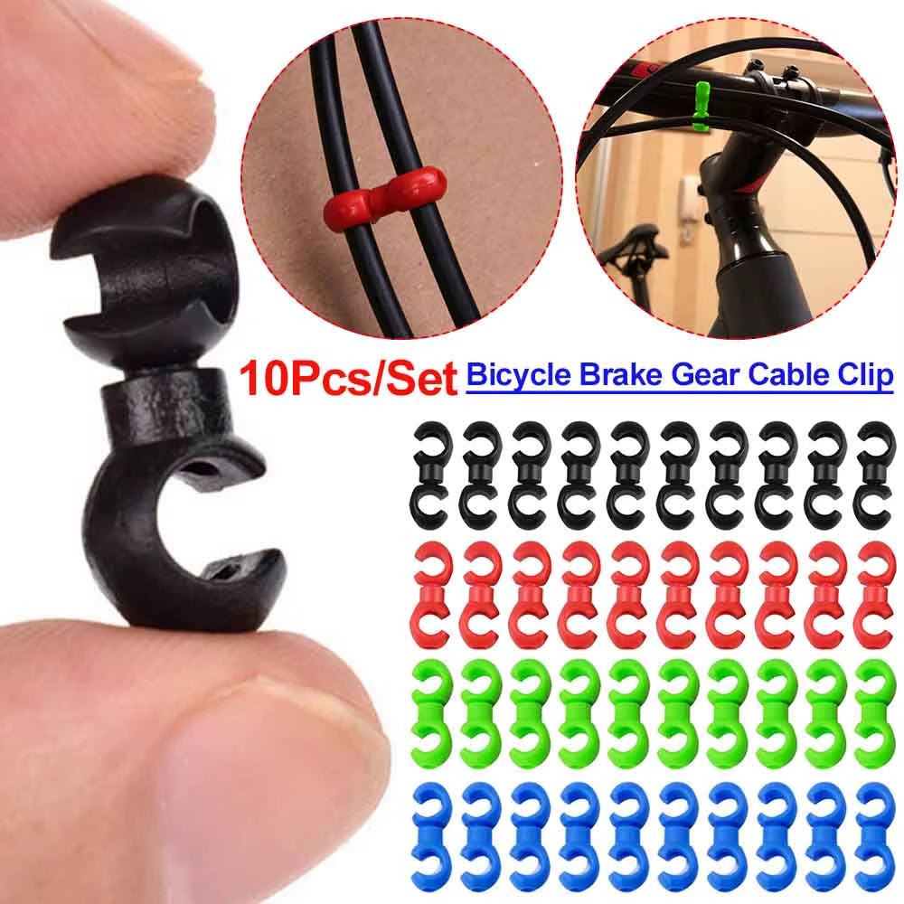 10Pcs Rotatable MTB Brake Cable Clips Bicycle Shift Gear Cable Buckles Guide Line Clips for Smooth Cycling Enhanced Performance