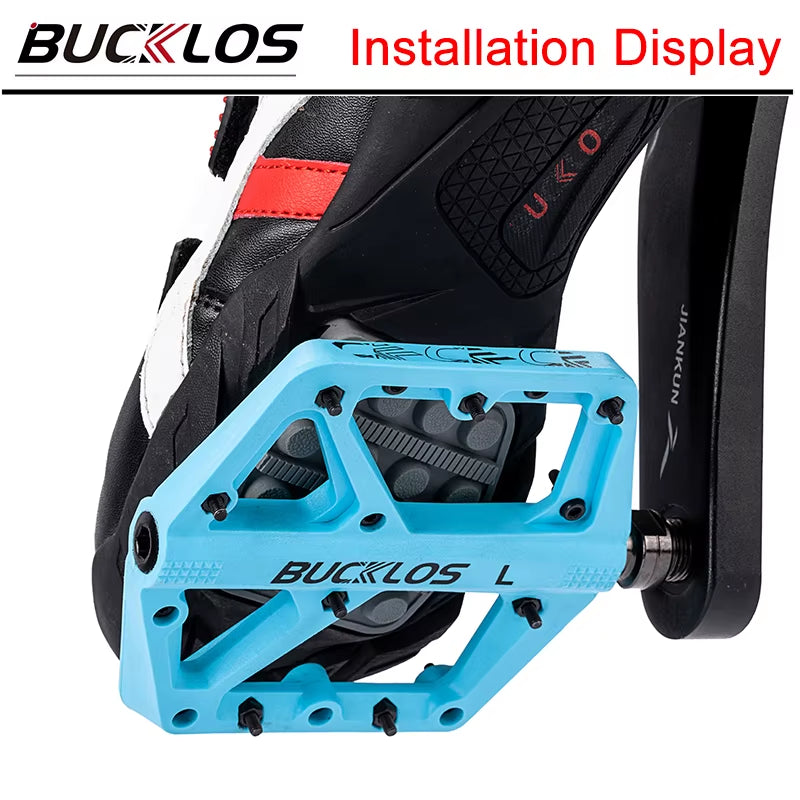 BUCKLOS Nylon Bicycle Pedal Anti-Slip Mountain Bike Pedals Dustprood Waterproof Seal Bearing Pedal Bike Accessories Mtb