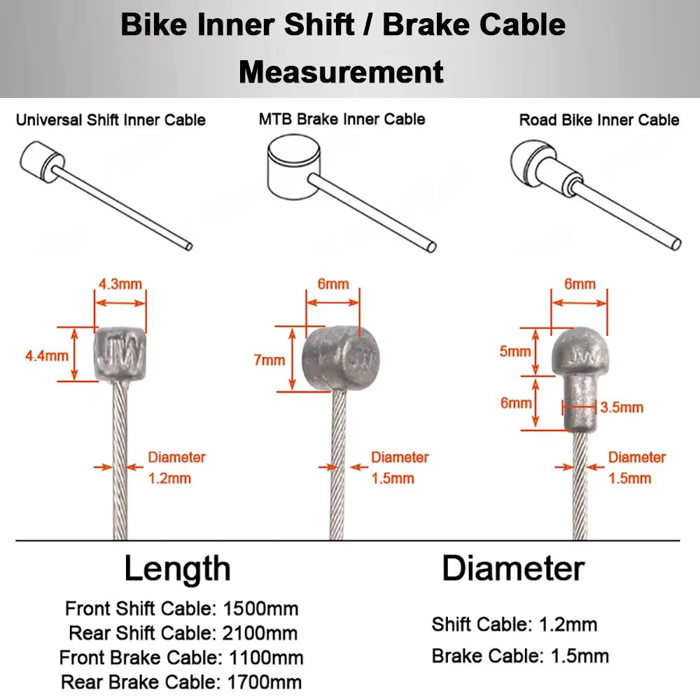 Bike Shifter Brake Cable Stainless Steel Inner Cable MTB Road Bike Front Rear Derailleur Shift Brake Cable Set