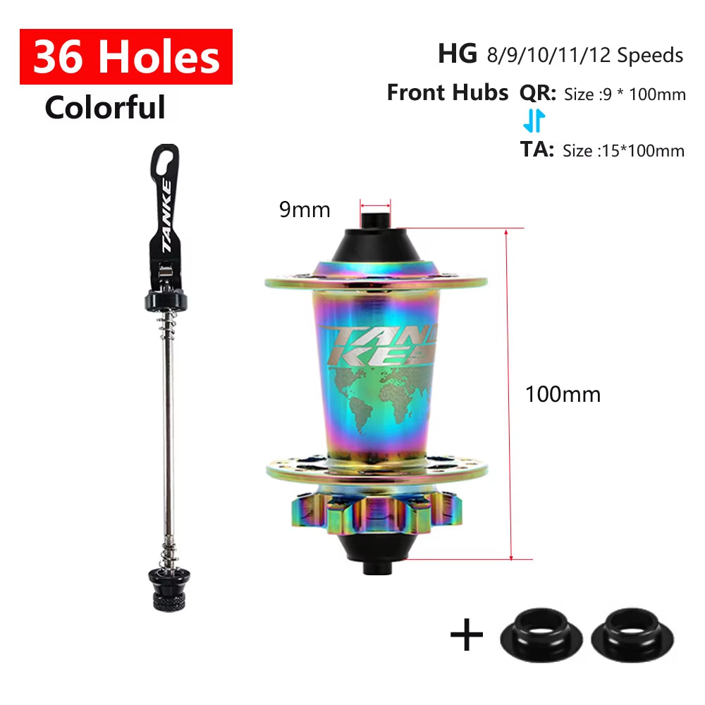 120 Click Hub 6 Bearing MTB Mountain Bike Hub Front Rear 28 32 36 Holes QR Thru-Axle Exchange Disc Brake Bicycle Hubs HG