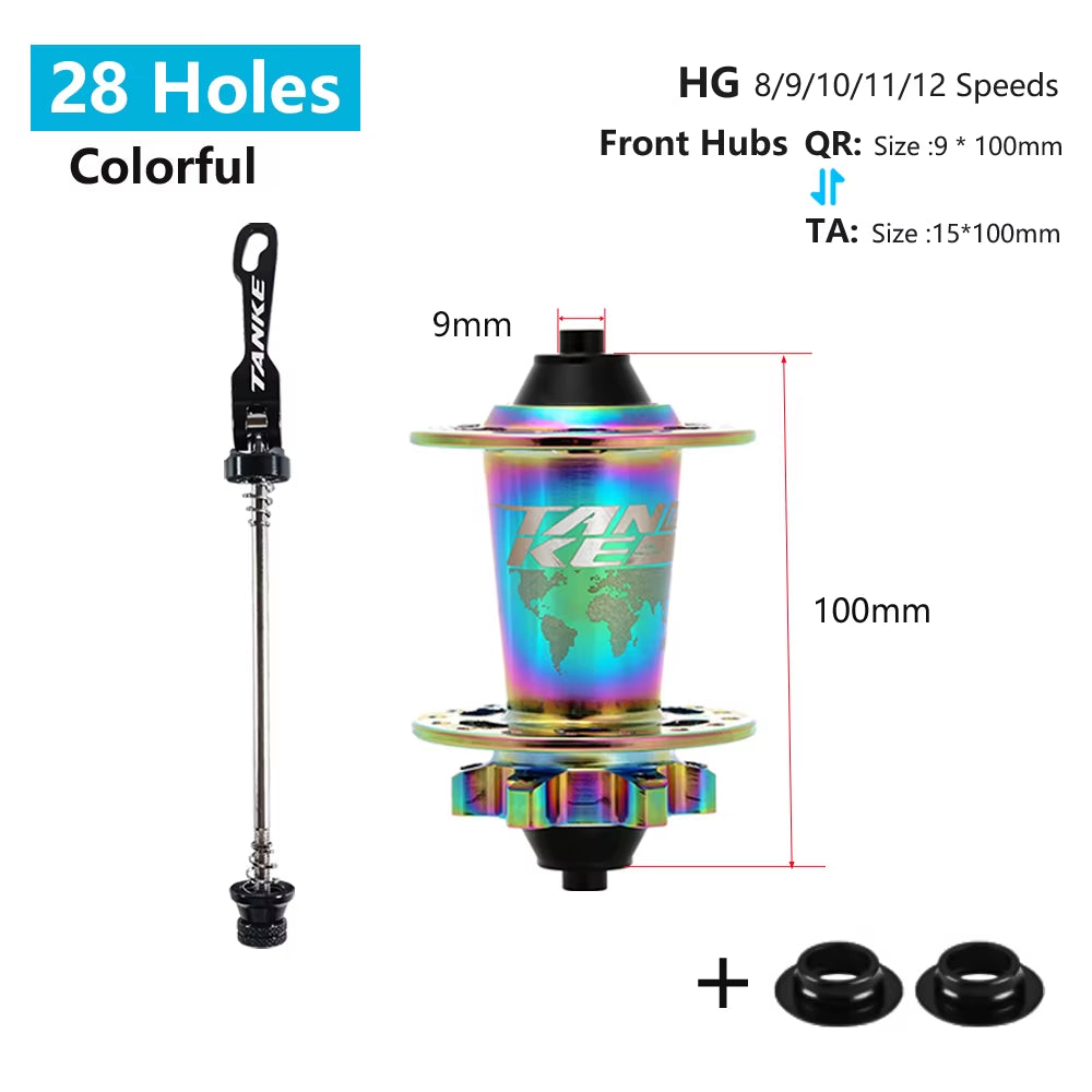 120 Click Hub 6 Bearing MTB Mountain Bike Hub Front Rear 28 32 36 Holes QR Thru-Axle Exchange Disc Brake Bicycle Hubs HG