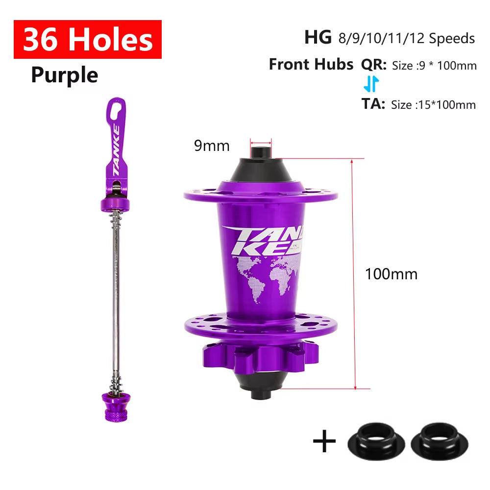 120 Click Hub 6 Bearing MTB Mountain Bike Hub Front Rear 28 32 36 Holes QR Thru-Axle Exchange Disc Brake Bicycle Hubs HG