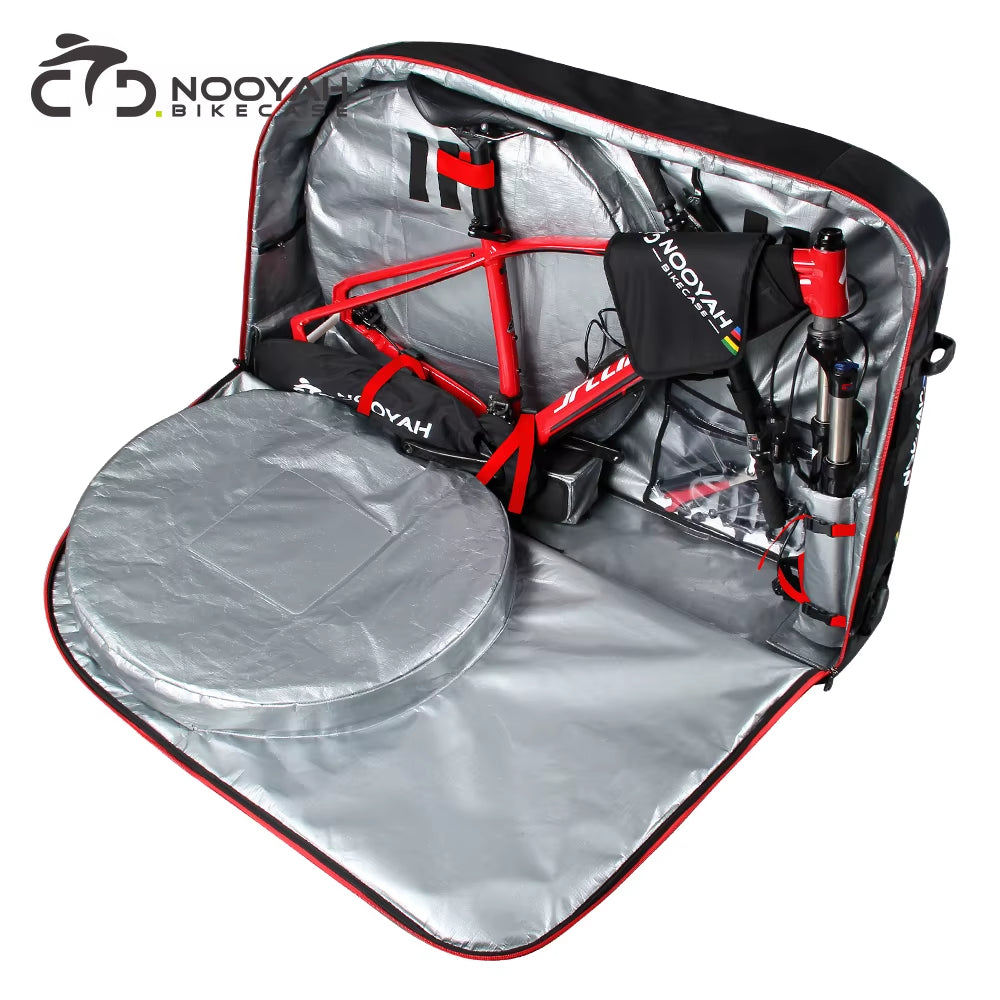 Bike Bag Bicycle Transport Bag MTB & Road Bike Travel Case Suitcase for Transporting Bicycle Accessories with Wheels Bags