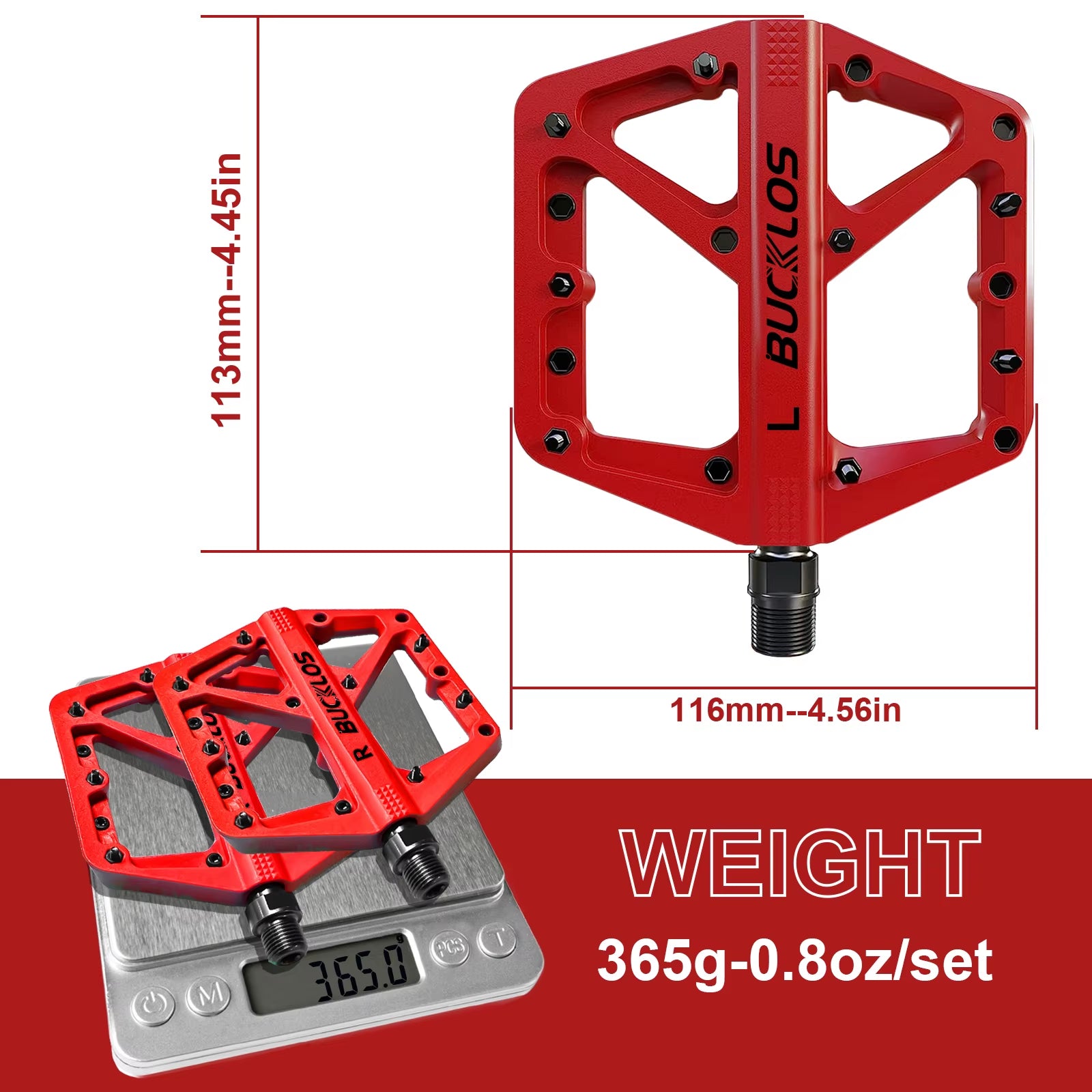 BUCKLOS Nylon Bicycle Pedal Anti-Slip Mountain Bike Pedals Dustprood Waterproof Seal Bearing Pedal Bike Accessories Mtb
