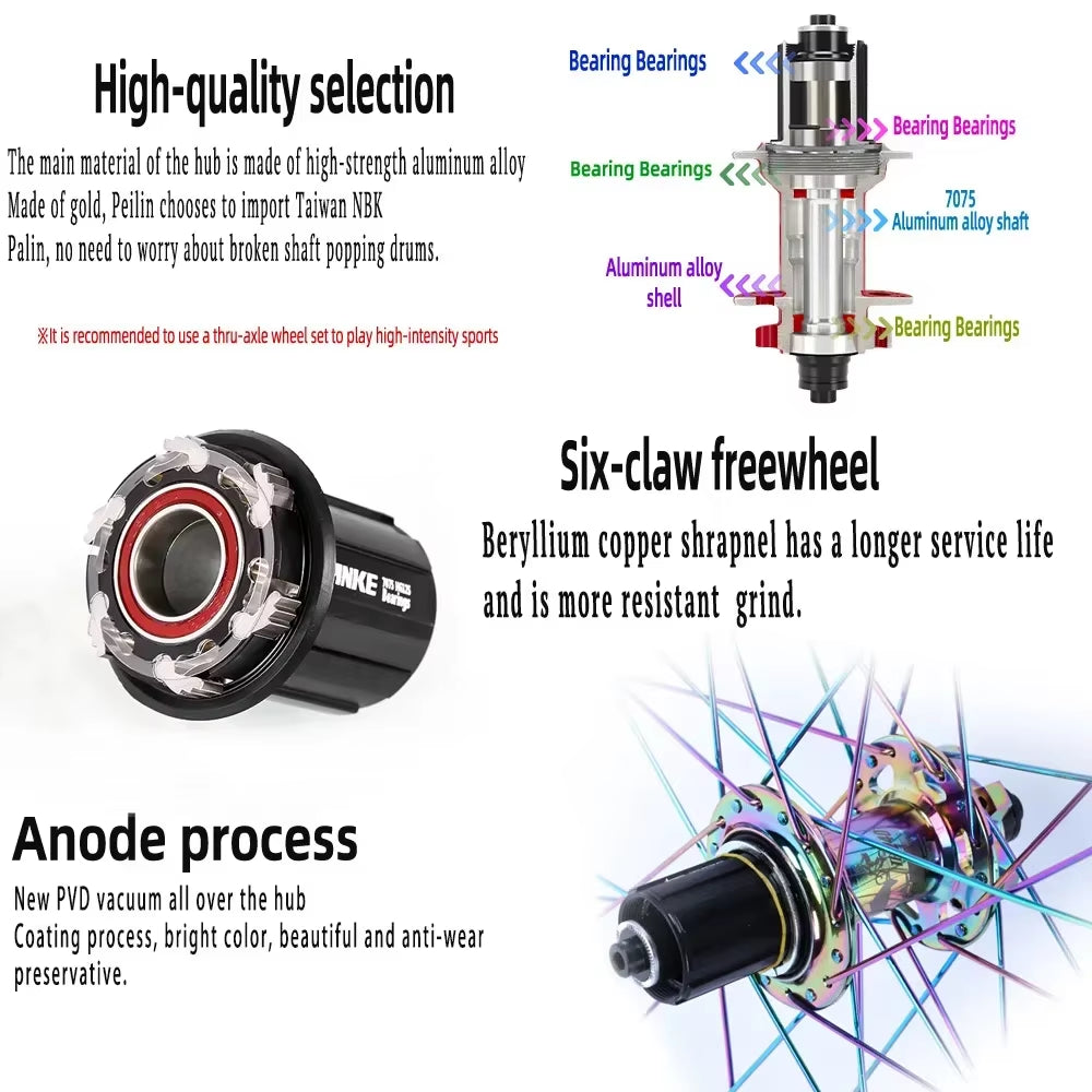 120 Click Hub Bearing MTB Hub Front Rear 32 36 Holes Disc Brake Bicycle Hubs 7 8 9 10 11 12 Speed Quick Release 6 Pawl Hub