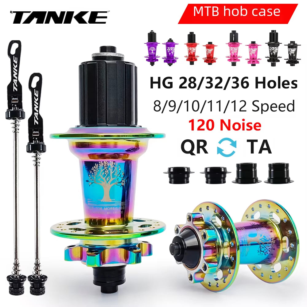120 Click Hub 6 Bearing MTB Mountain Bike Hub Front Rear 28 32 36 Holes QR Thru-Axle Exchange Disc Brake Bicycle Hubs HG