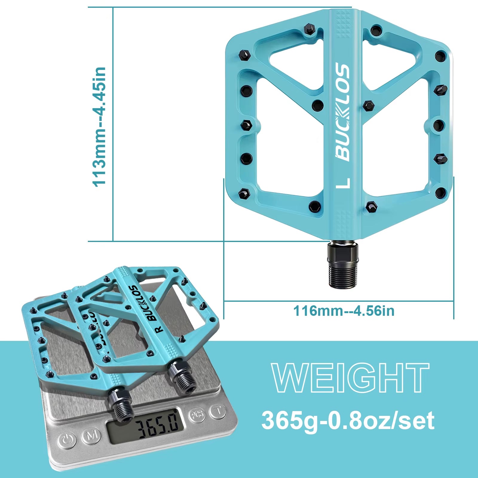 BUCKLOS Nylon Bicycle Pedal Anti-Slip Mountain Bike Pedals Dustprood Waterproof Seal Bearing Pedal Bike Accessories Mtb
