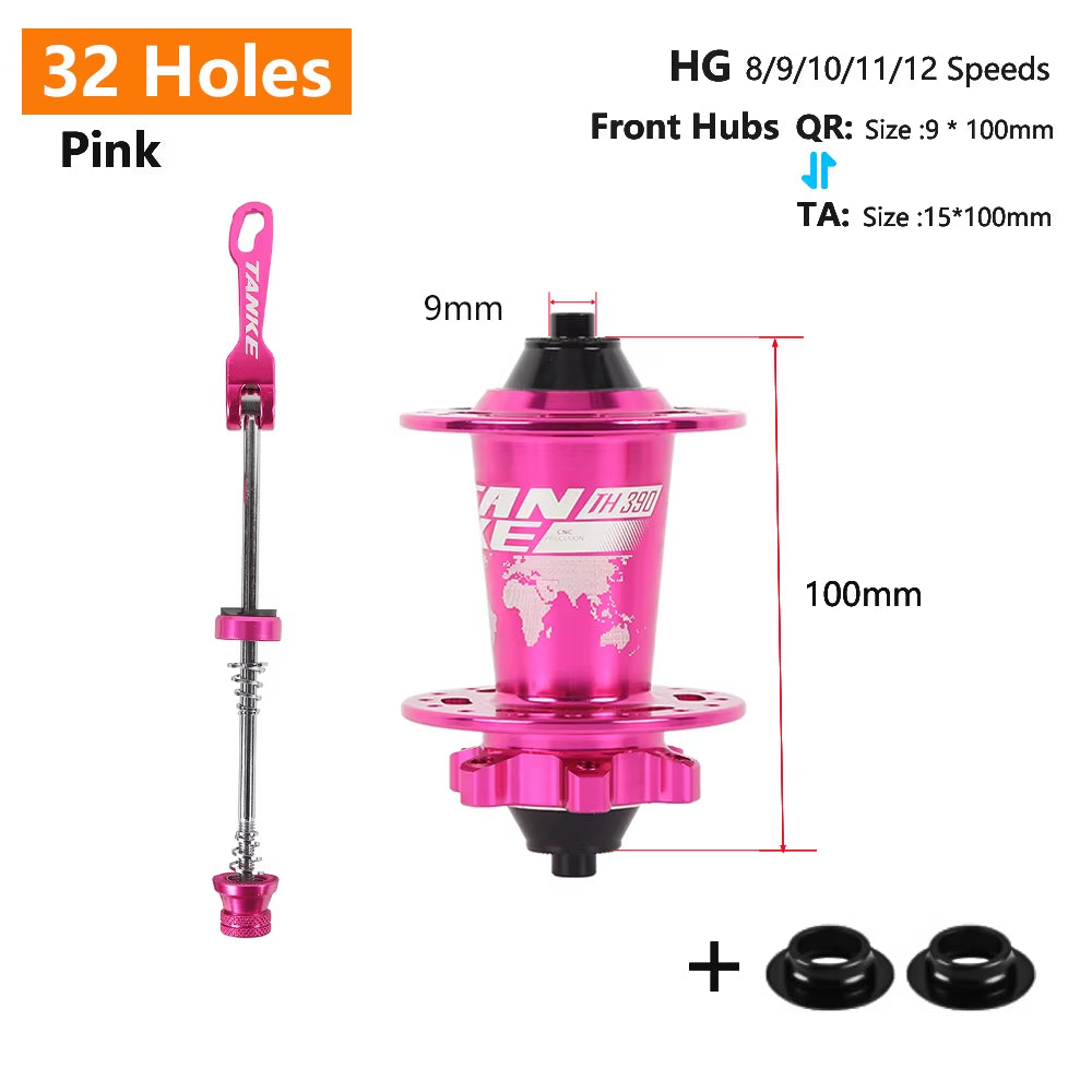 120 Click Hub 6 Bearing MTB Mountain Bike Hub Front Rear 28 32 36 Holes QR Thru-Axle Exchange Disc Brake Bicycle Hubs HG