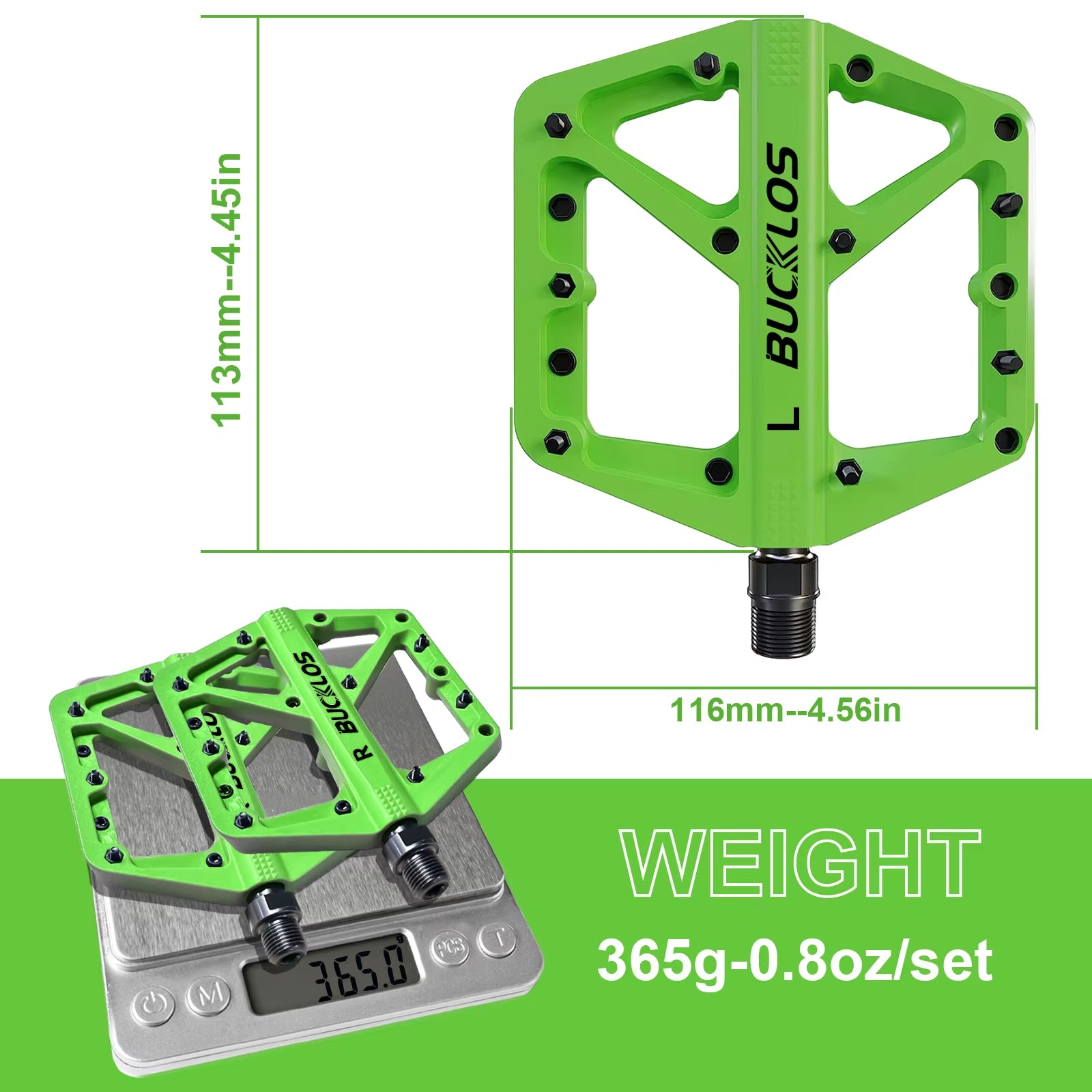 BUCKLOS Nylon Bicycle Pedal Anti-Slip Mountain Bike Pedals Dustprood Waterproof Seal Bearing Pedal Bike Accessories Mtb