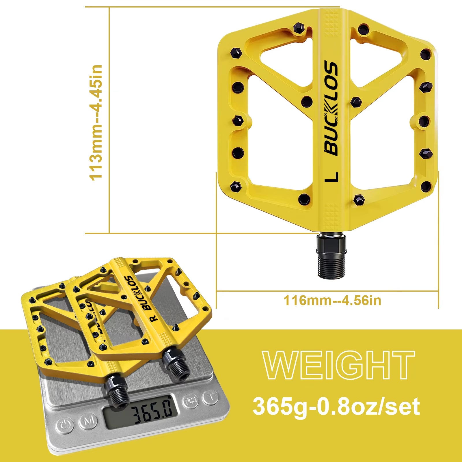 BUCKLOS Nylon Bicycle Pedal Anti-Slip Mountain Bike Pedals Dustprood Waterproof Seal Bearing Pedal Bike Accessories Mtb