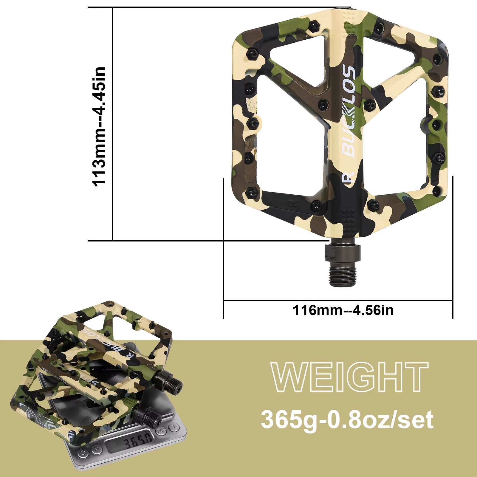 BUCKLOS Nylon Bicycle Pedal Anti-Slip Mountain Bike Pedals Dustprood Waterproof Seal Bearing Pedal Bike Accessories Mtb