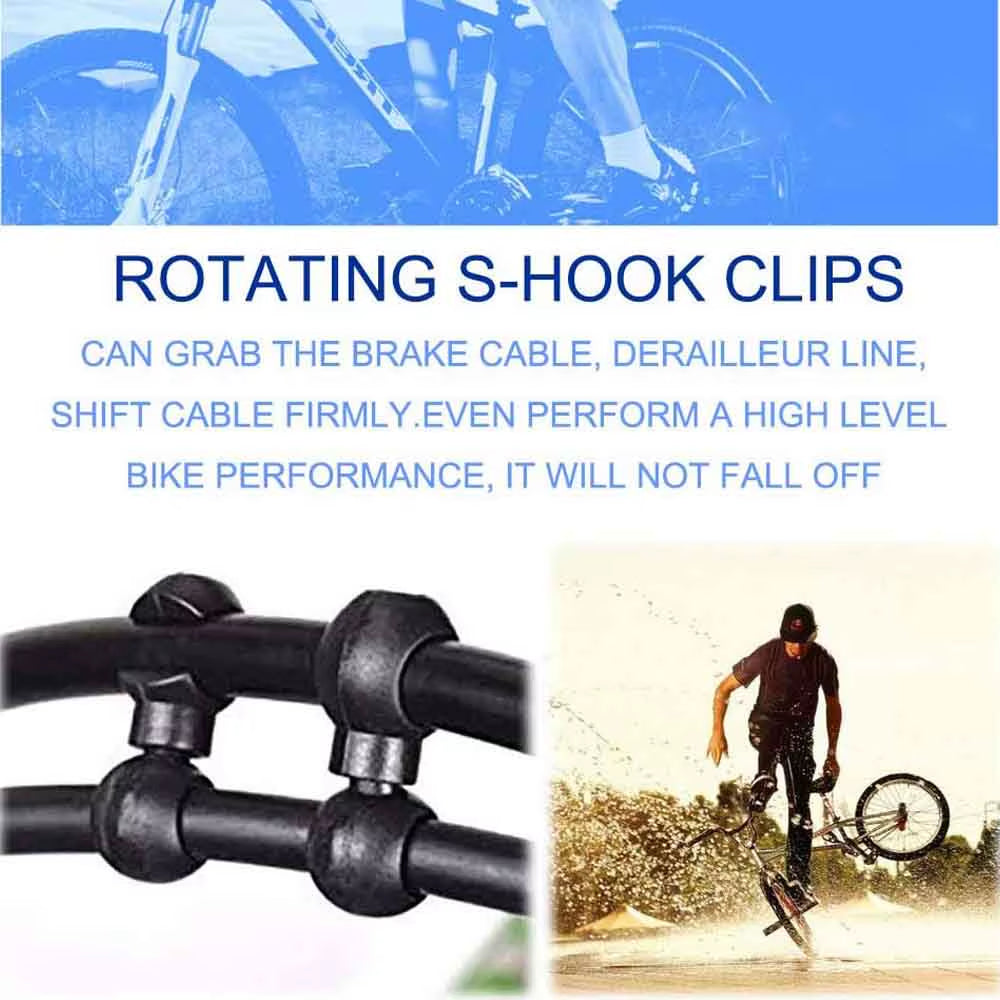 10Pcs Rotatable MTB Brake Cable Clips Bicycle Shift Gear Cable Buckles Guide Line Clips for Smooth Cycling Enhanced Performance