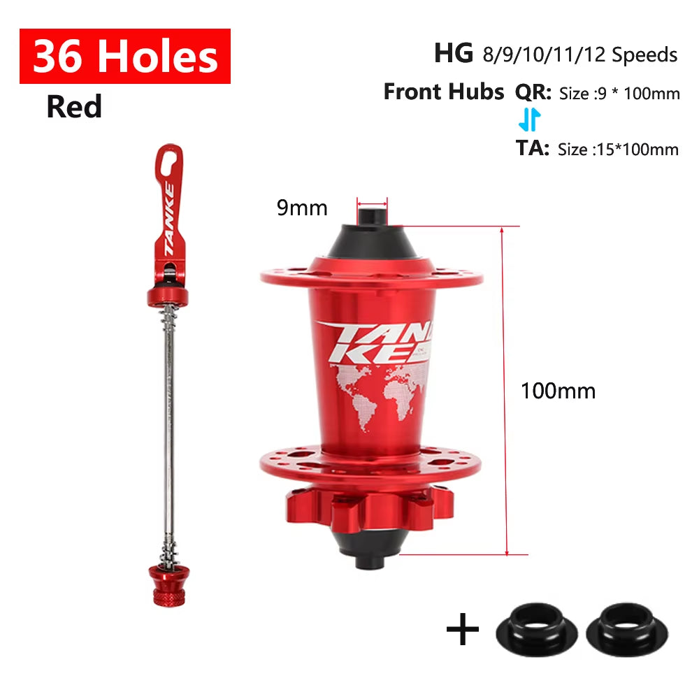 120 Click Hub 6 Bearing MTB Mountain Bike Hub Front Rear 28 32 36 Holes QR Thru-Axle Exchange Disc Brake Bicycle Hubs HG