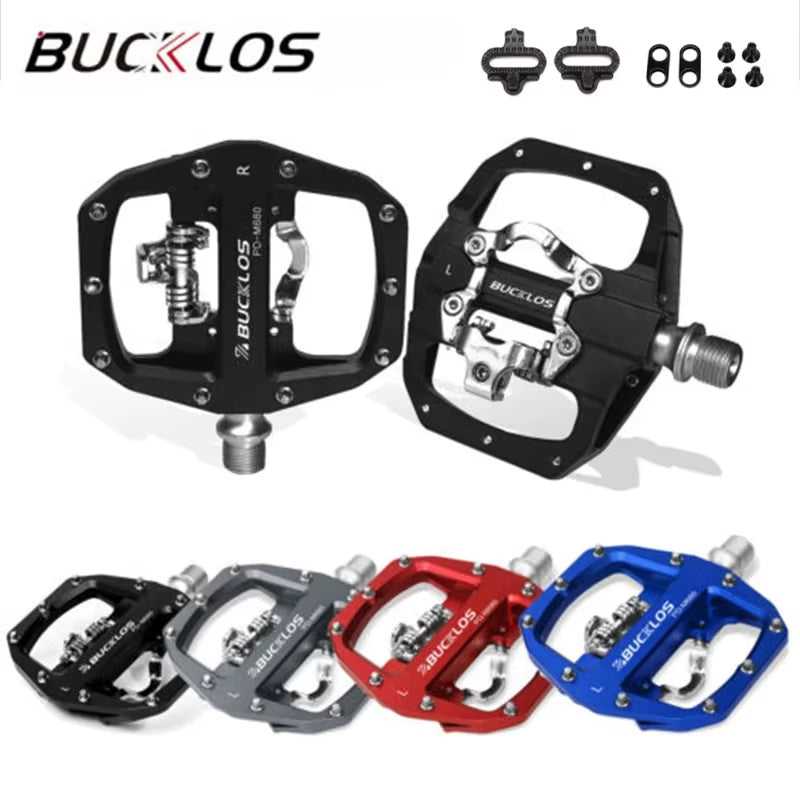 Pedals MTB Bike Flat Pedal Platform Bearing Dual Function Fit SPD System Aluminum Alloy Mountain Bike Pedal Bicycle Part