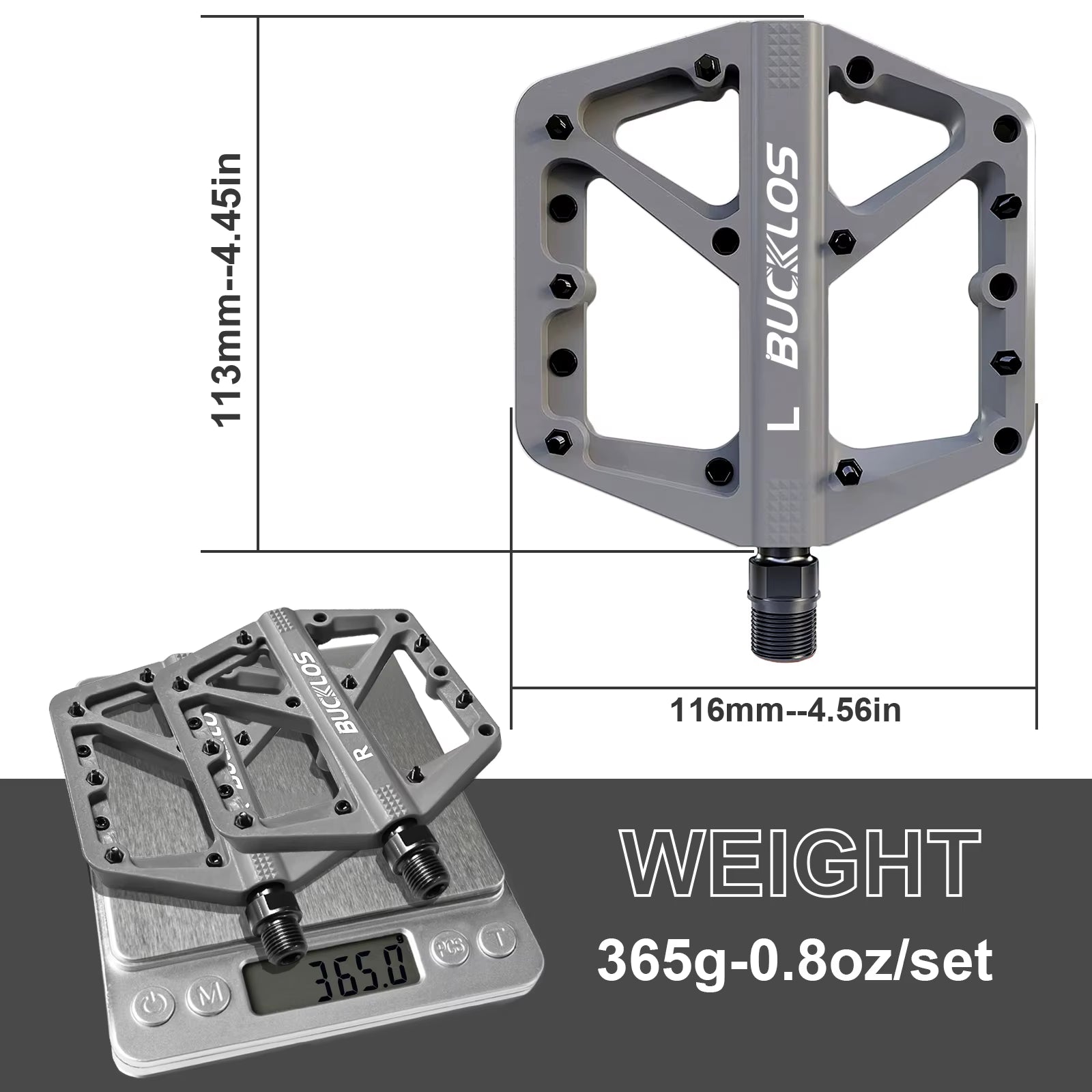 BUCKLOS Nylon Bicycle Pedal Anti-Slip Mountain Bike Pedals Dustprood Waterproof Seal Bearing Pedal Bike Accessories Mtb