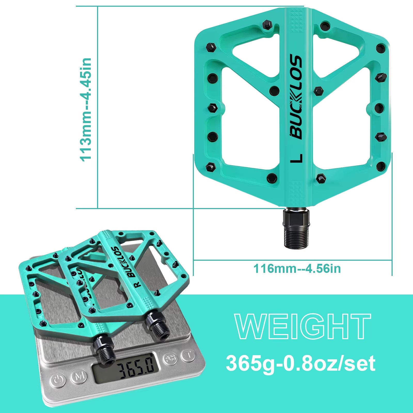 BUCKLOS Nylon Bicycle Pedal Anti-Slip Mountain Bike Pedals Dustprood Waterproof Seal Bearing Pedal Bike Accessories Mtb