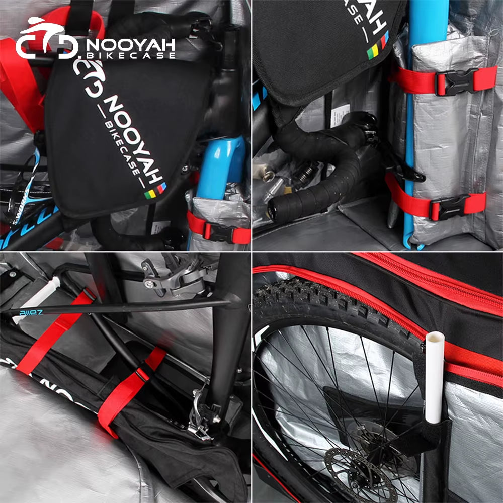 Bike Bag Bicycle Transport Bag MTB & Road Bike Travel Case Suitcase for Transporting Bicycle Accessories with Wheels Bags