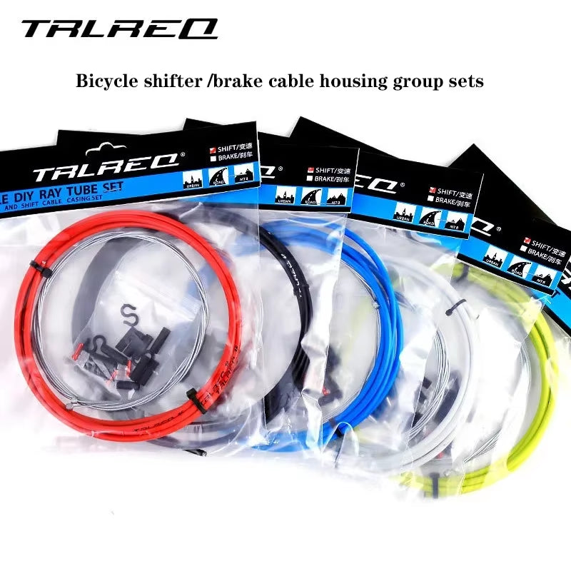 Bicycle Brake Cable Housing Group Set for MTB Mountain Bike Derailleur Shifter Lever Cable with Bike Cable Cap