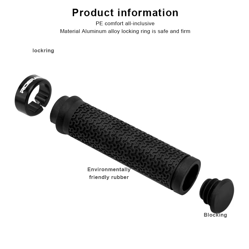 Bicycle Handle Bar Grips MTB Mountain Bike Soft Single-Sided Locking Handlebar Cover Plug Rubber Non-Slip Cycling Accessories