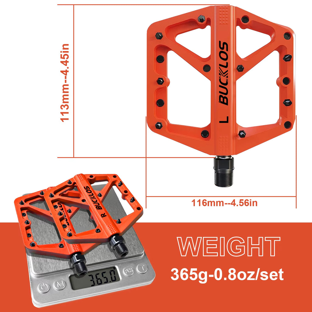 BUCKLOS Nylon Bicycle Pedal Anti-Slip Mountain Bike Pedals Dustprood Waterproof Seal Bearing Pedal Bike Accessories Mtb
