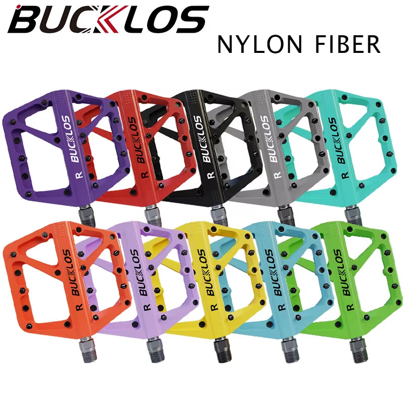 BUCKLOS Nylon Bicycle Pedal Anti-Slip Mountain Bike Pedals Dustprood Waterproof Seal Bearing Pedal Bike Accessories Mtb
