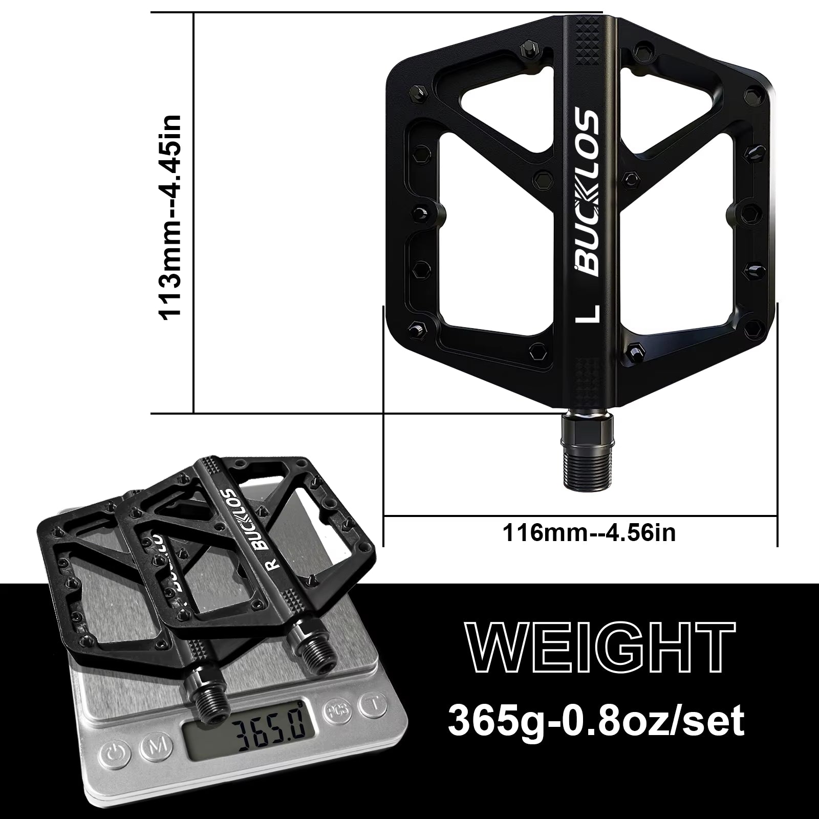 BUCKLOS Nylon Bicycle Pedal Anti-Slip Mountain Bike Pedals Dustprood Waterproof Seal Bearing Pedal Bike Accessories Mtb